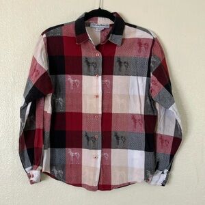 VTG Adobe Rose Western Button Down Shirt, M